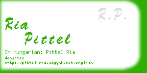 ria pittel business card